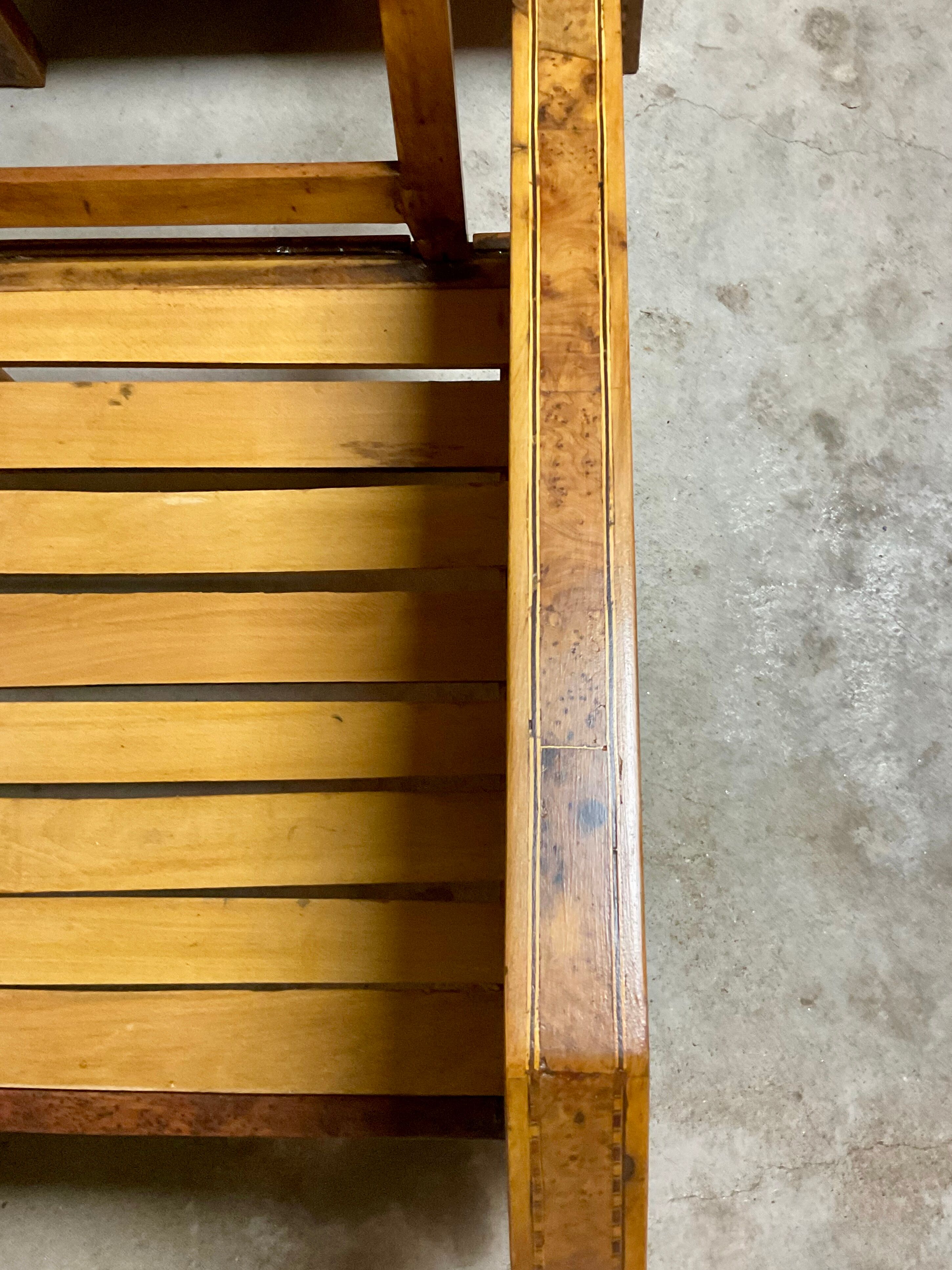 Vintage wooden veranda armchairs with inlaid marquetry 1930s