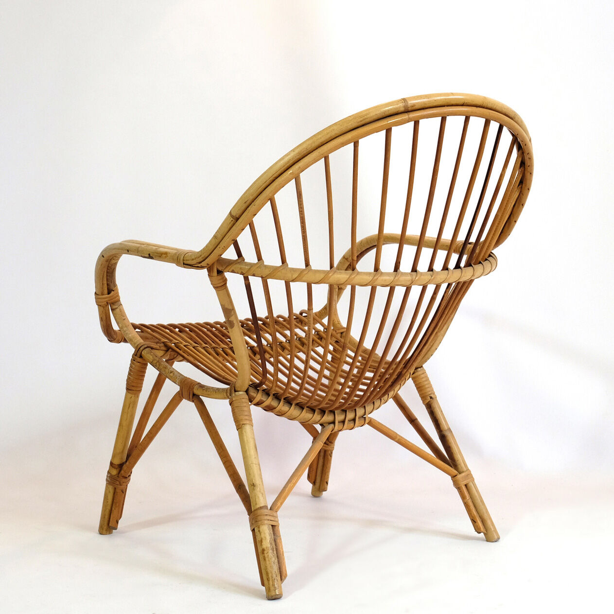 Fauteuil rotin des années 60-70