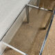 Set of 3 vintage nesting tables – Chrome metal & smoked glass