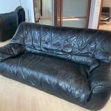 Leather sofa and armchairs