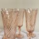 6 pink champagne flute glasses Rosaline Luminarc tableware