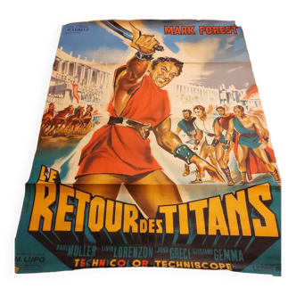 Affiche de cinéma Le retour des titans 1963 Taille cinéma