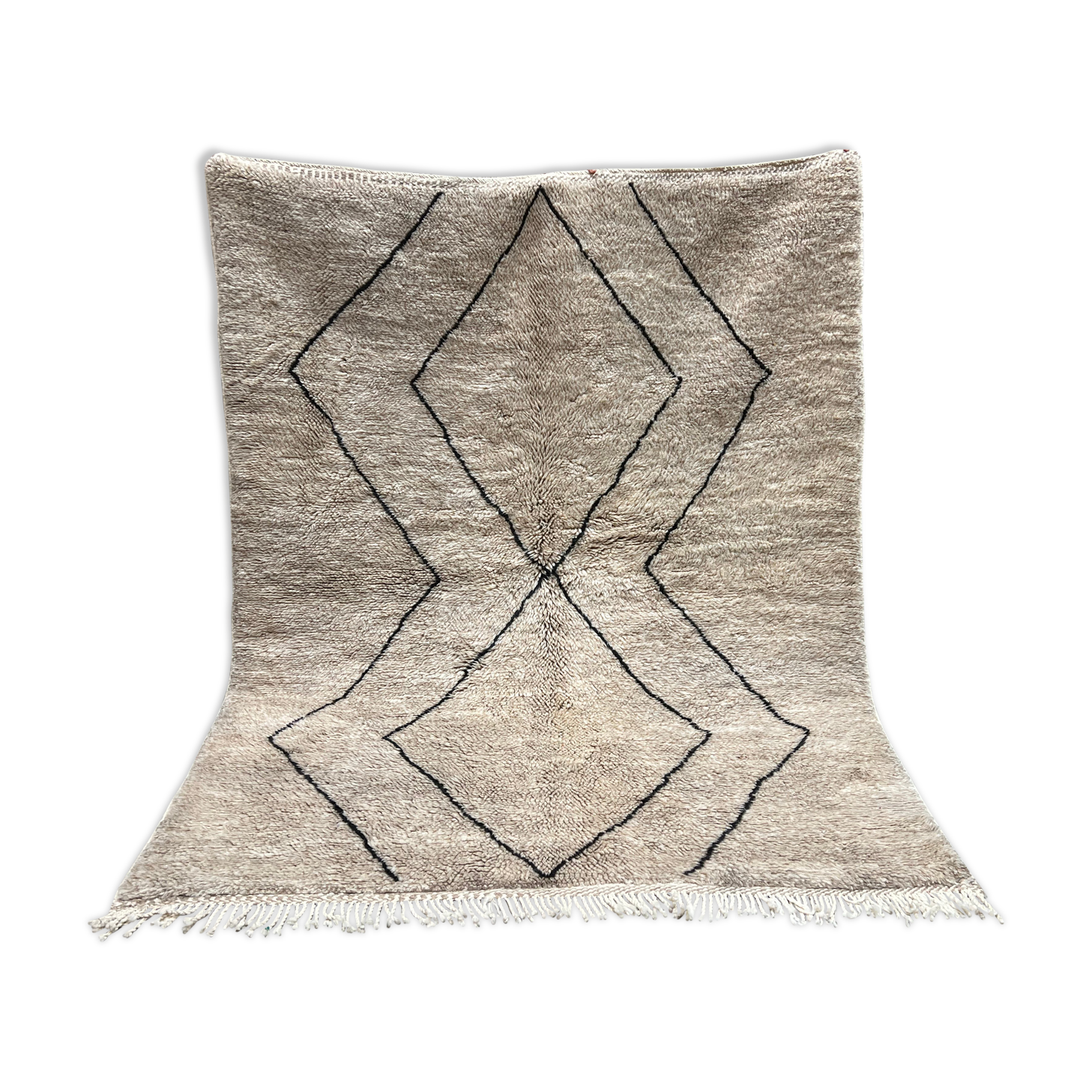 Carpet beniourain gray striped black 155x193cm