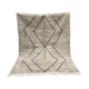 Tapis beniourain gris rayé noir 155x193cm