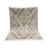 Tapis beniourain gris rayé noir 155x193cm