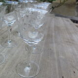 Lot de 10 verres en cristal gravé dépoli XIXe