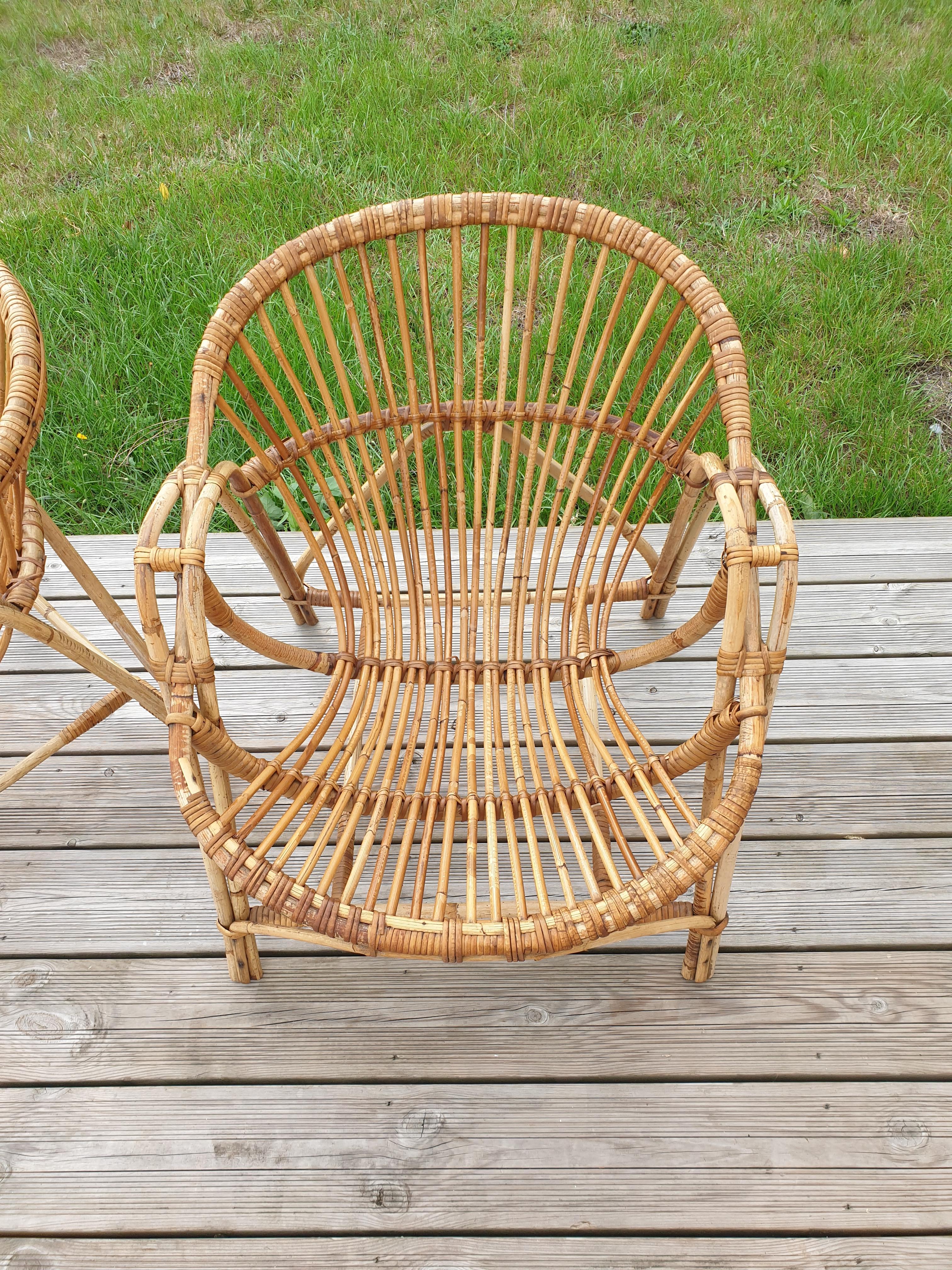1960 rattan armchair