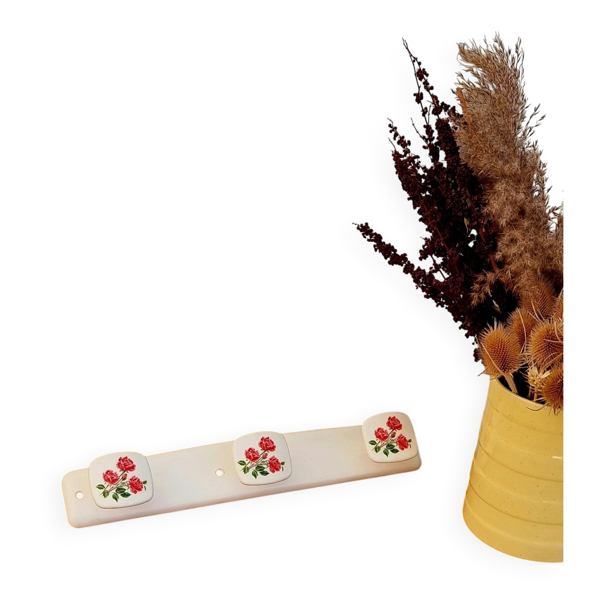 Vintage pink flower coat rack Syla