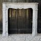 Pompadour model fireplace in blue Turquin marble from around 1880, one pair available.