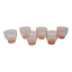 6 late Art Deco rosé glasses – molded star base