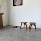 Pair of Henri Bataille oak stools