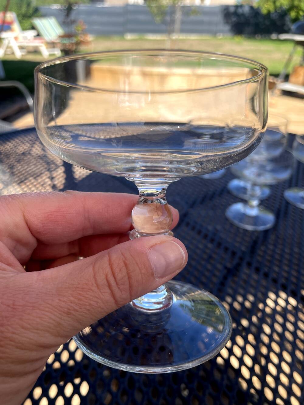 Set of 7 champagne glasses in crystal table art champagne cremant