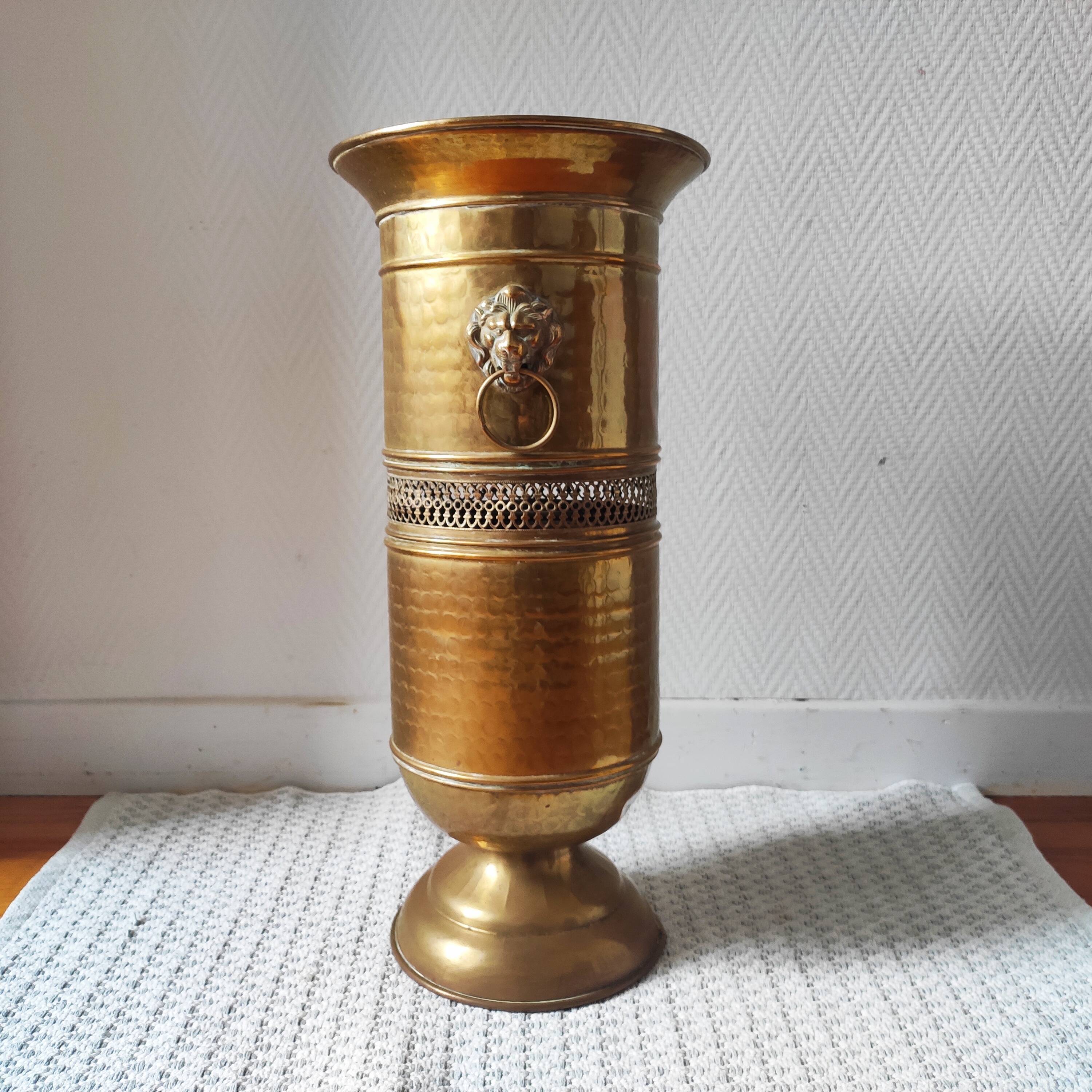Vintage brass umbrella stand