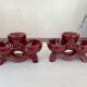 Pair of vintage glazed ceramic candle holders