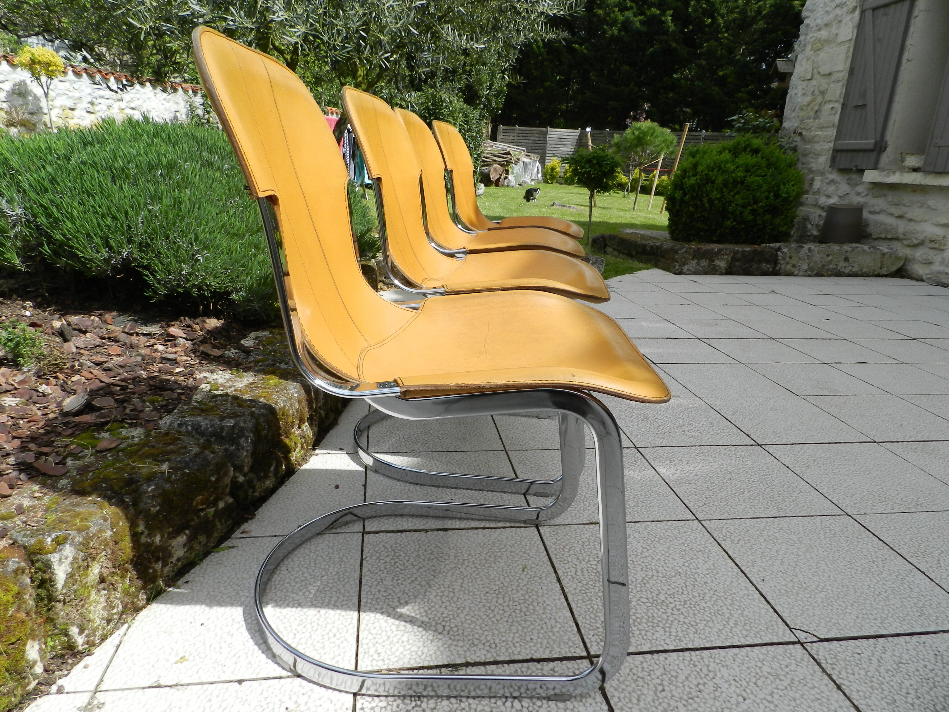 Ensembe de 4 chaises pour Cidue années 70