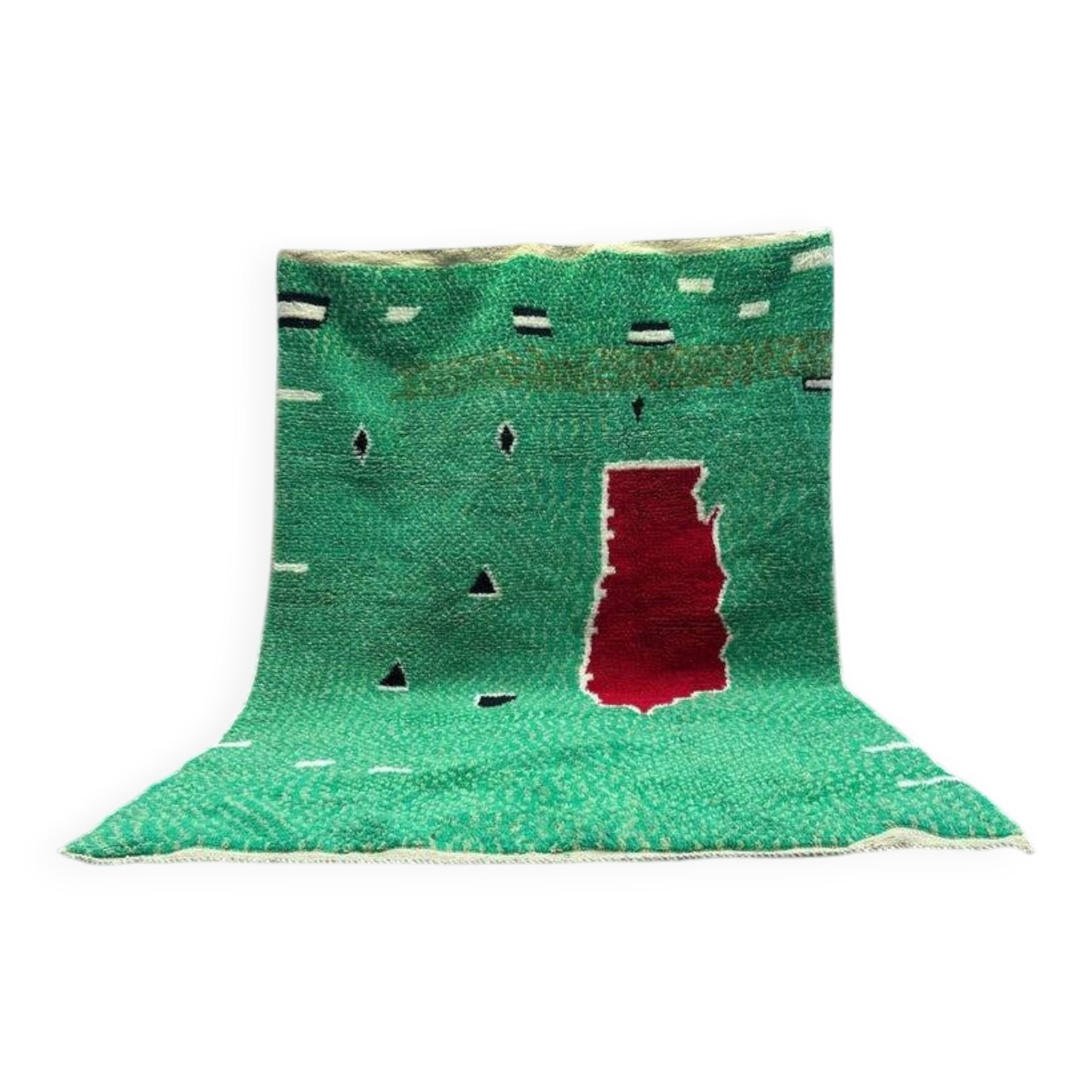 Handmade natural wool rug, size 260 x 140 cm