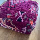 Colorful Berber pouf Moroccan pouf in bohemian dark purple wool