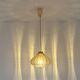 Vintage pendant lamp with amber glass shade