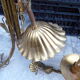 Masca gilded metal chandelier, 60s