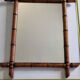 Grand miroir ancien en bois tourné style bambou, fin XIXe, 58 x 45 cm