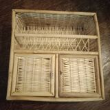 Rattan wall shelf