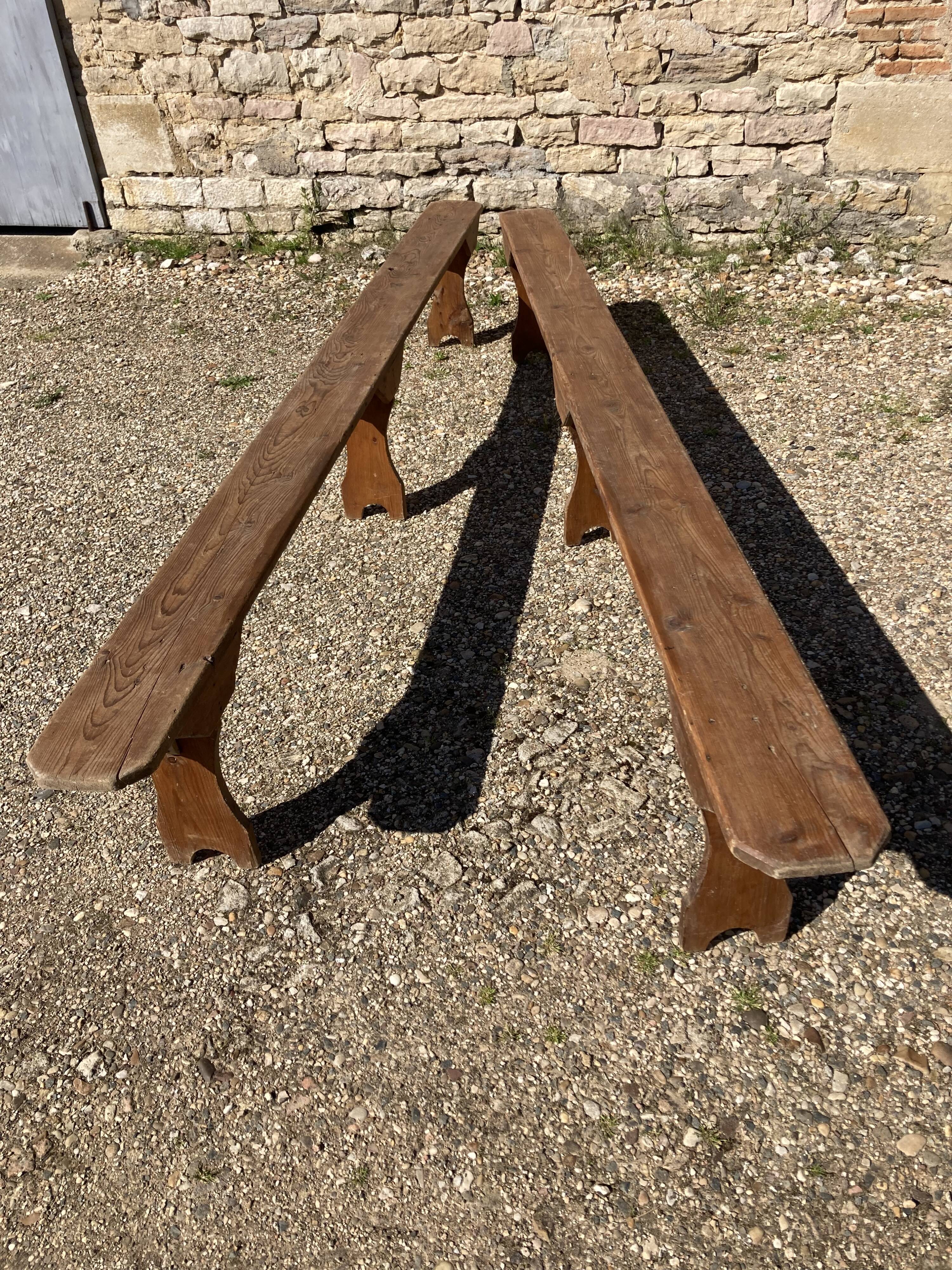 Pair of wooden benches