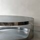 Italian round coffee table in chromed metal & smoked glass, 1970s design