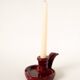 Ceramic candle holder with handle, Bordeaux