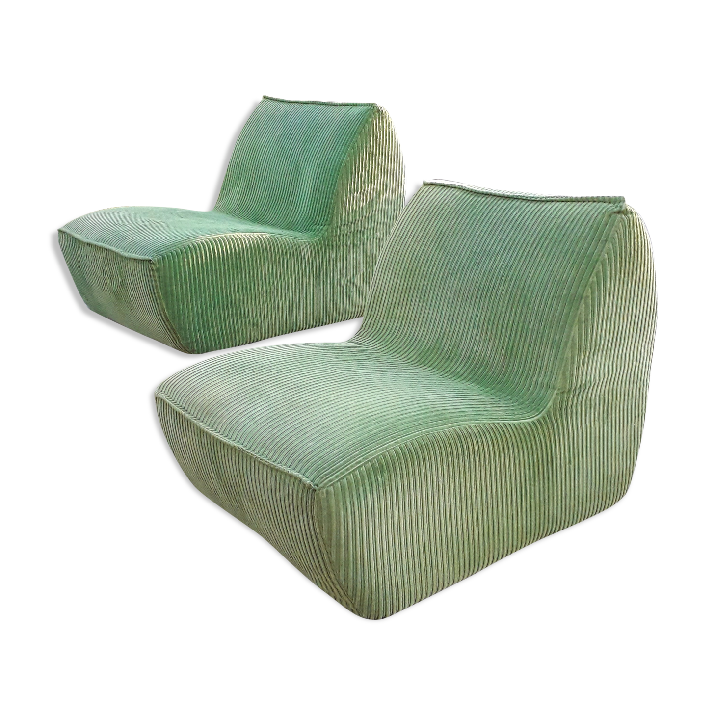 Green armchairs