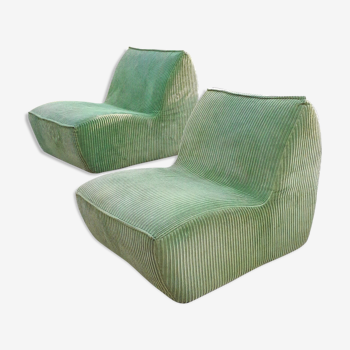 Green armchairs