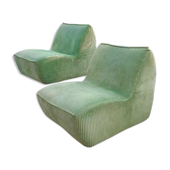 Green armchairs