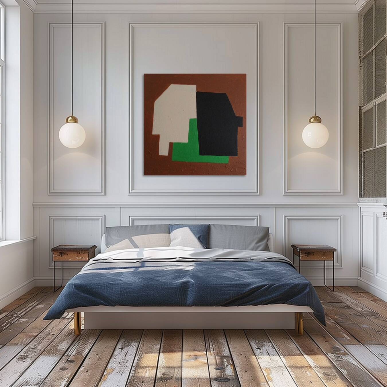 Art abstrait minimaliste pour salon moderne signé Bodasca