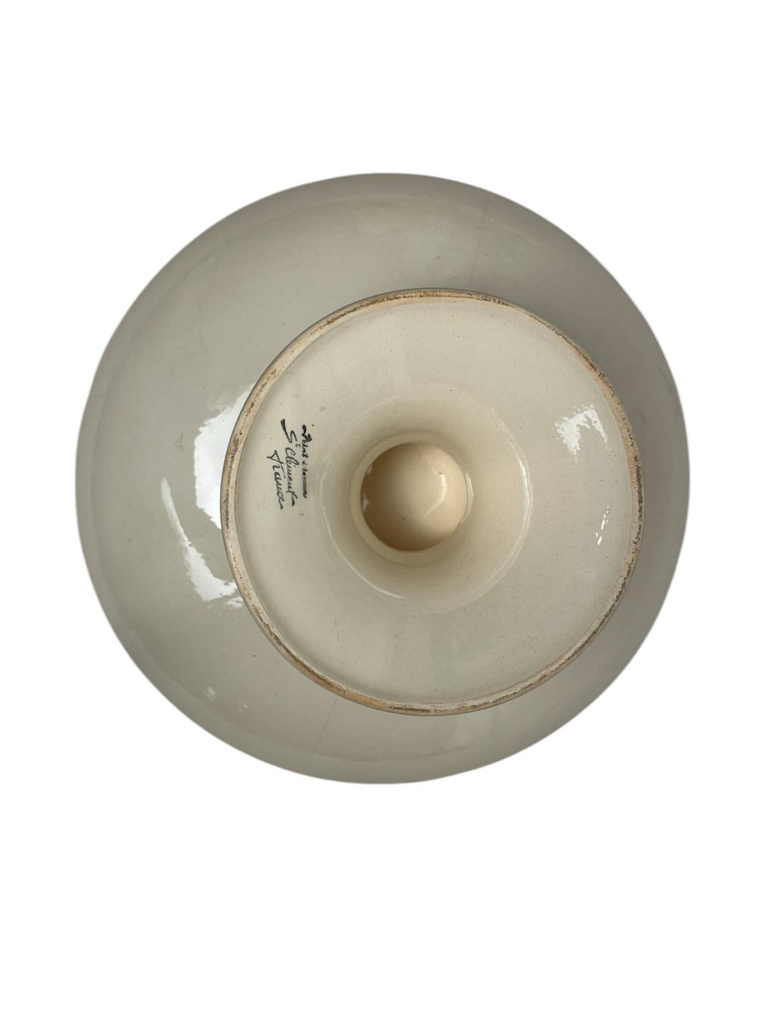 Art Deco, Saint Clément earthenware fruit bowl on foot circa 1930