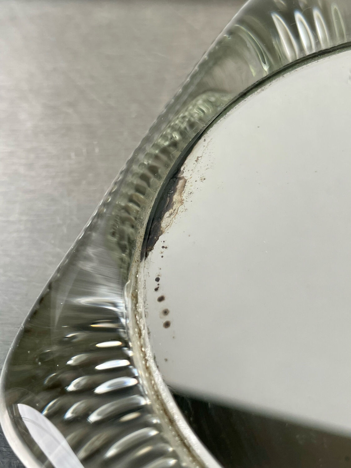 Handheld glass mirror Swedish design 1960's