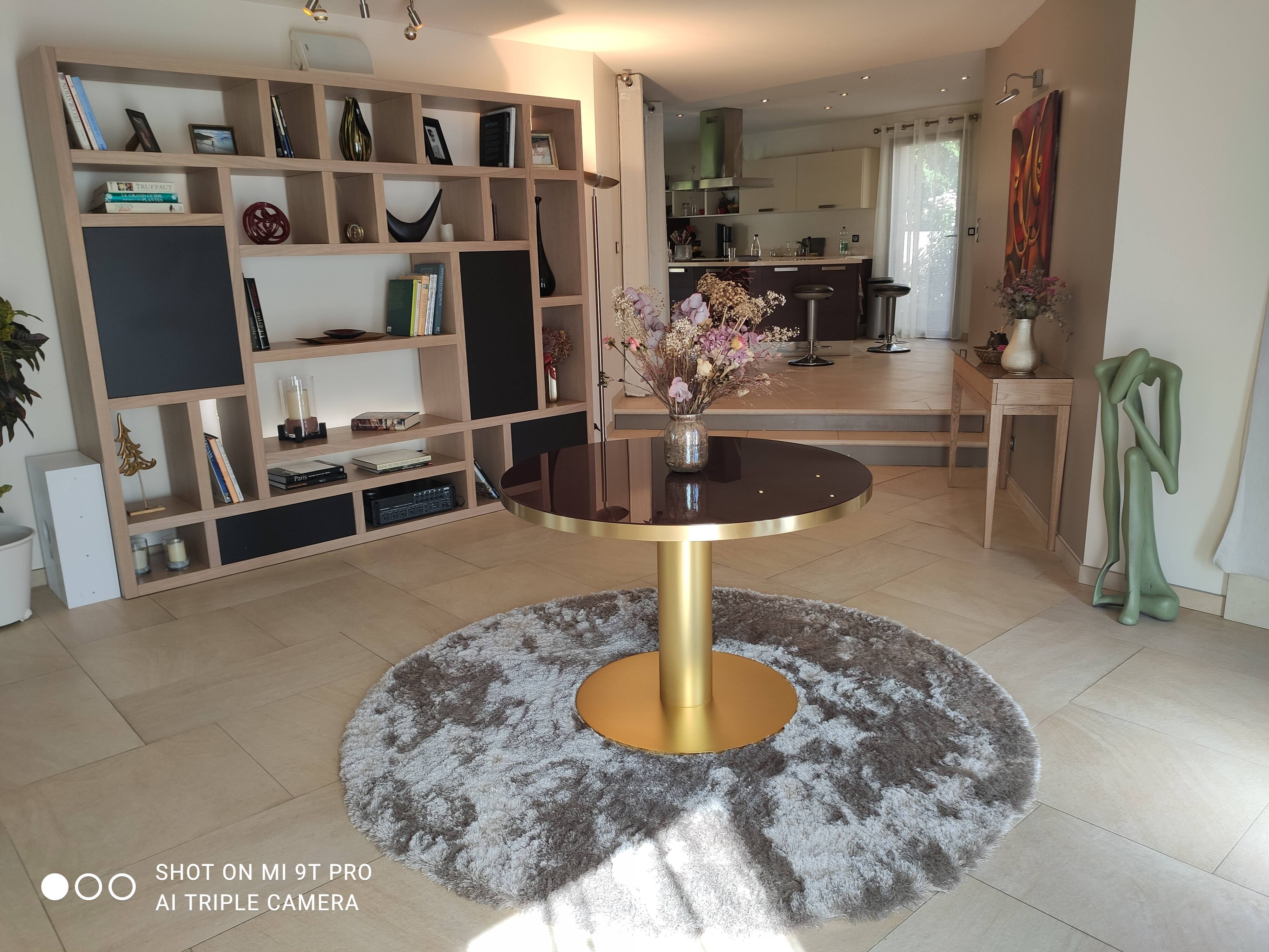 Gubi round table, glass and steel