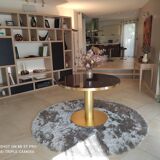 Gubi round table, glass and steel