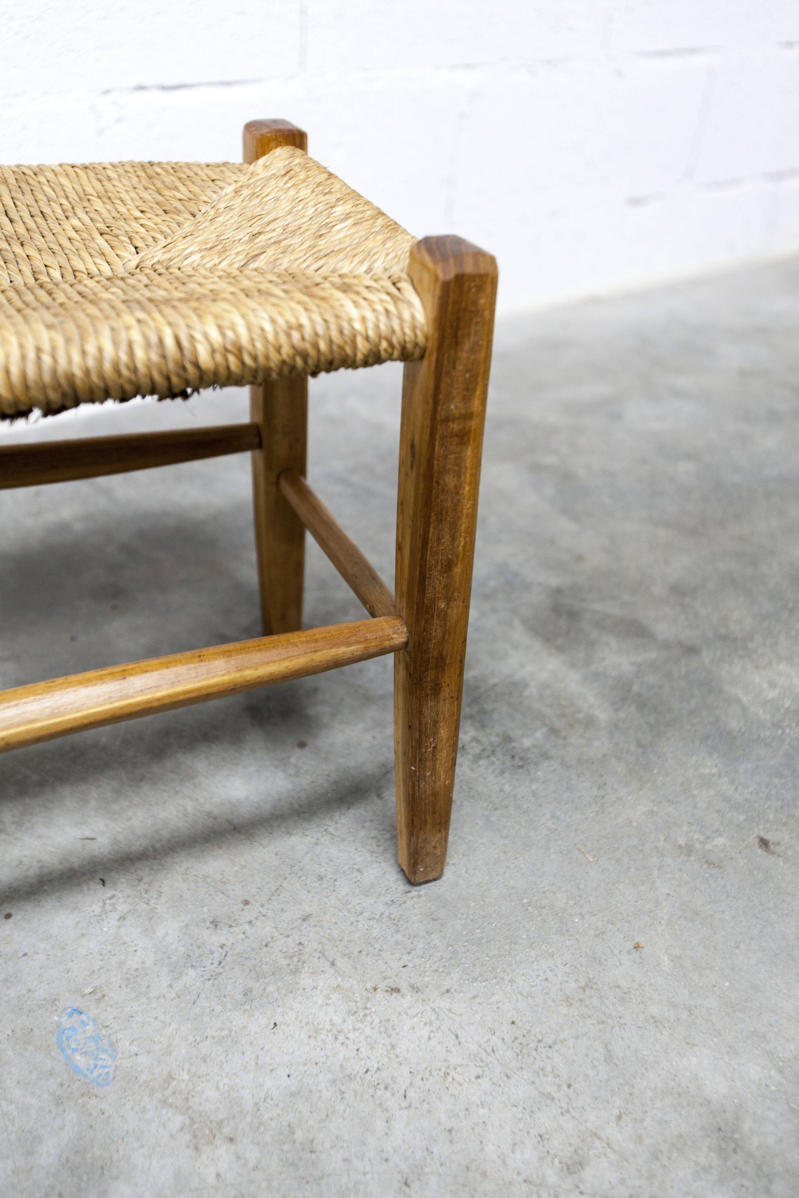 Rustic artisanal brutalist bench 1960 93cm