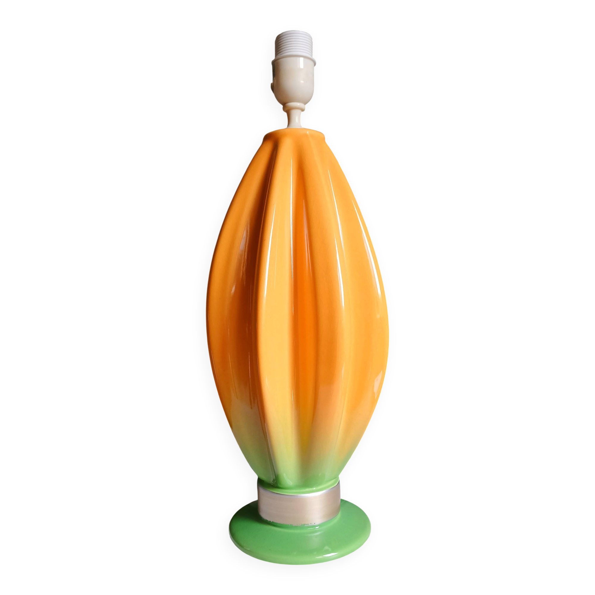 Pied de lampe Italien Viva Villa "Khéops" en céramique, Vers 1980