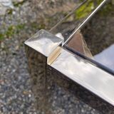 VINTAGE 1970 RECTANGULAR COFFEE TABLE GOLDEN SMOKED BROWN GLASS