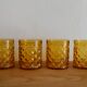 4 amber vintage Pernod Pastis glasses