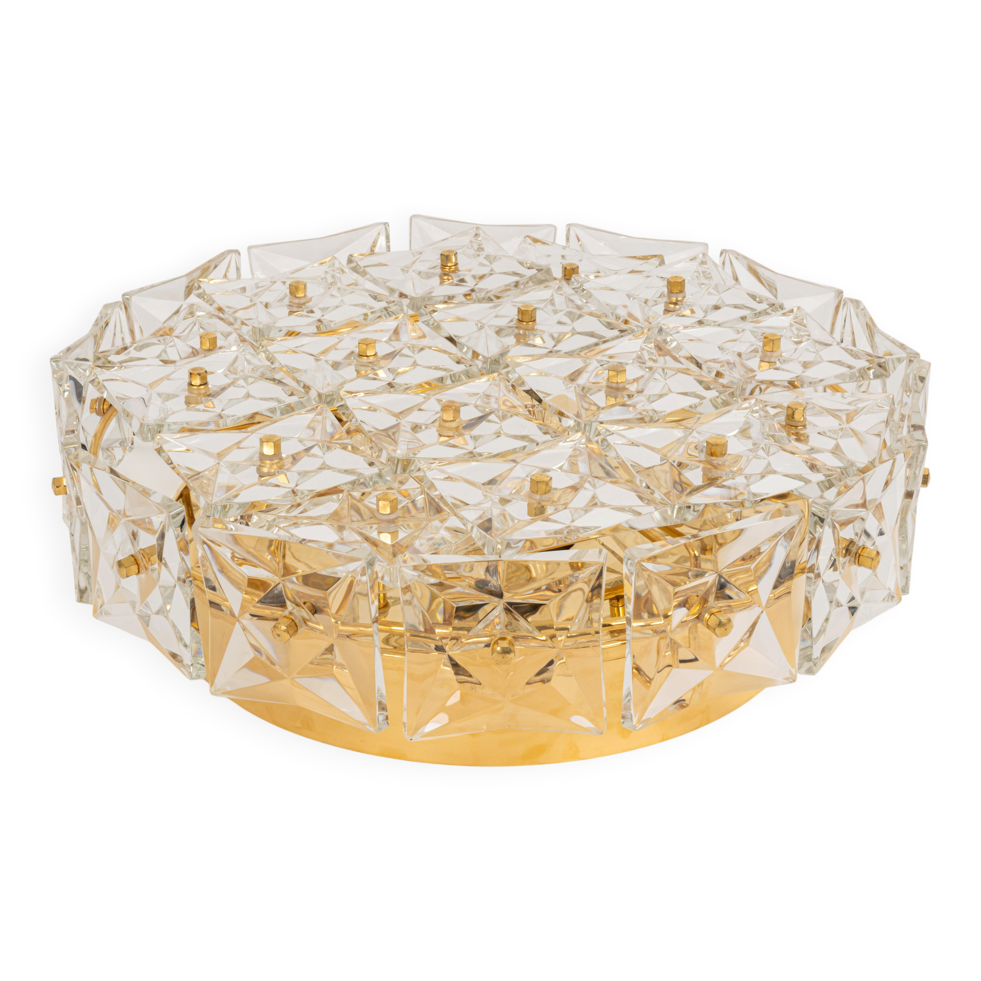 Faceted Crystal Ceiling Light by Kinkeldey, Germany, 1970s
