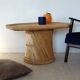 Vintage coffee table with braided cord in Audoux Minet bamboo style/1970s