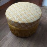 Vintage fringed toad pouf