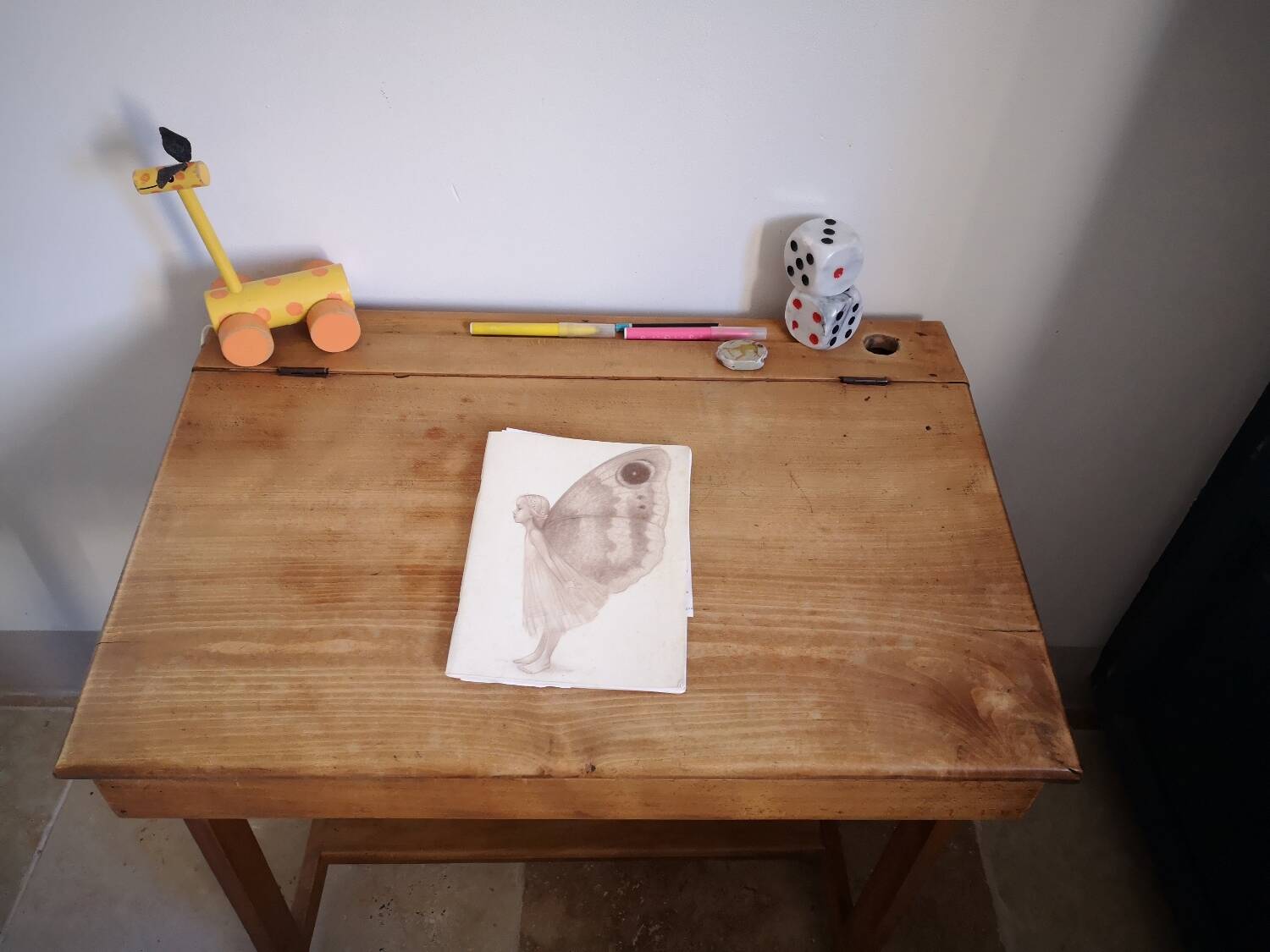 Bureau  pupitre écolier bois