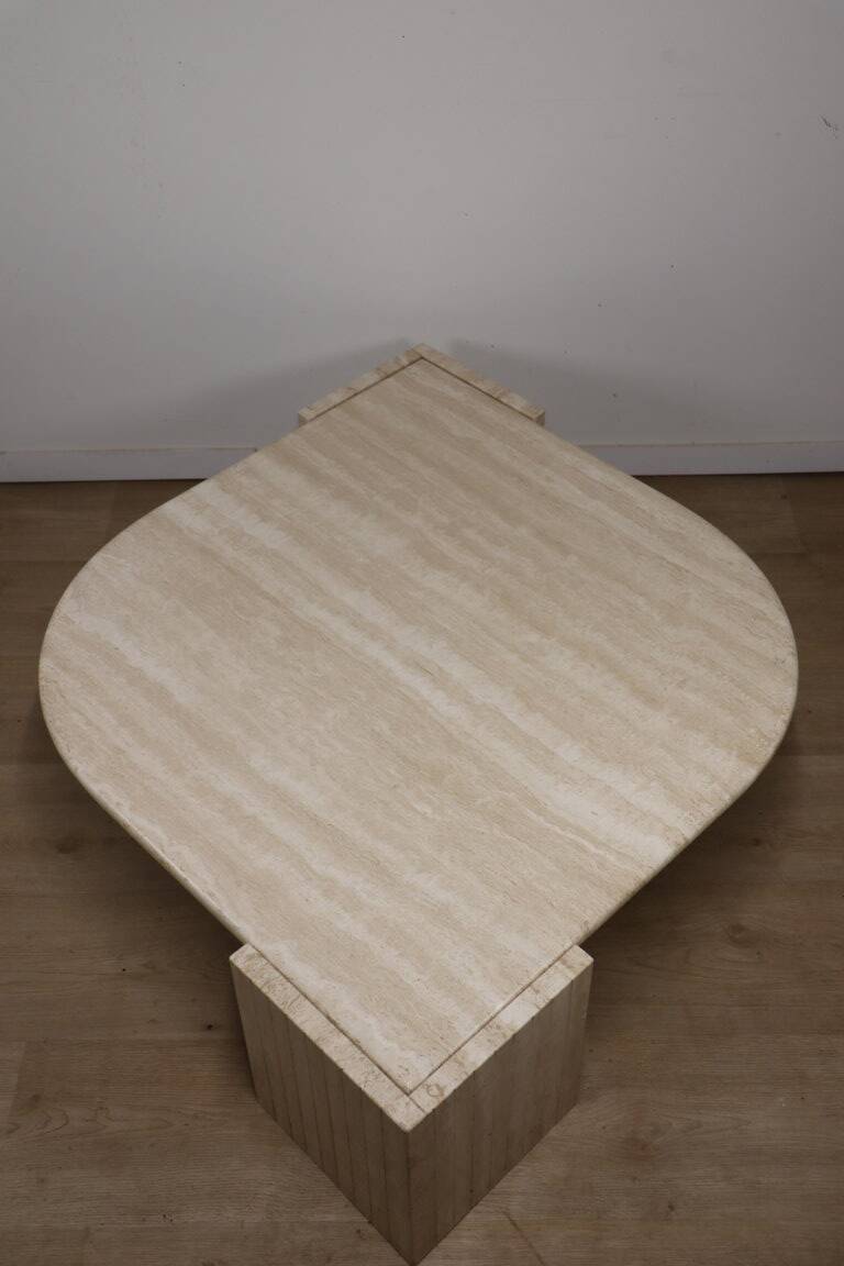 Travertine coffee table, 1980