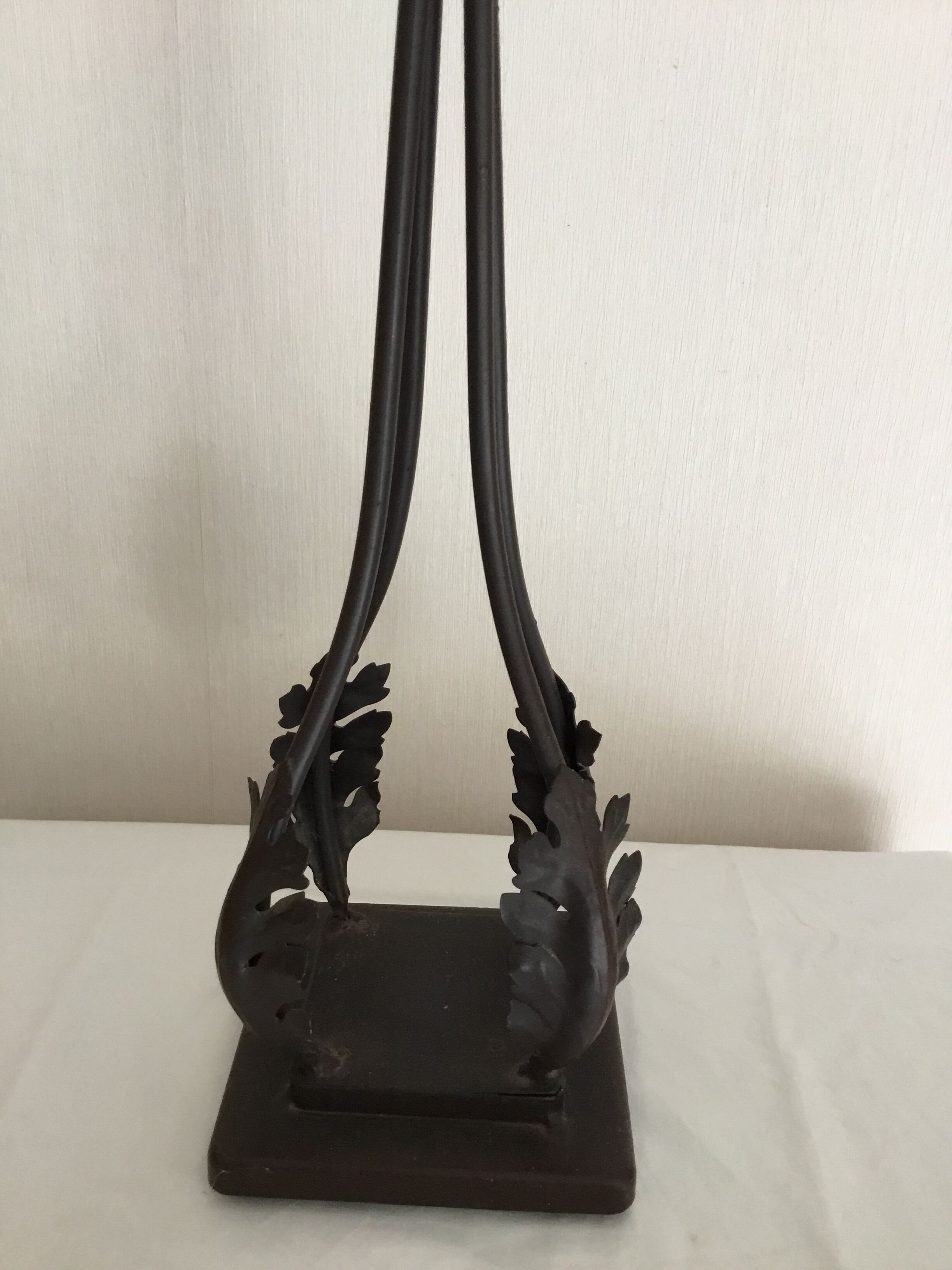 Candlestick wrought with its original candle iron