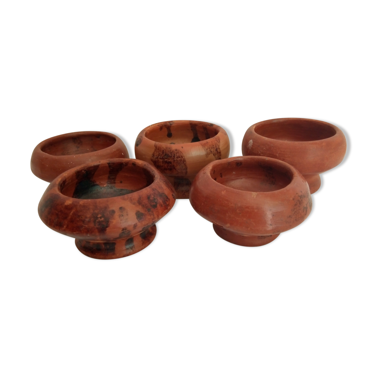 Lot of 5 terracotta ramekins from the 70s from the Maghreb
