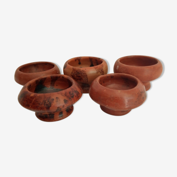 Lot of 5 terracotta ramekins from the 70s from the Maghreb