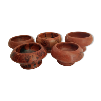 Lot of 5 terracotta ramekins from the 70s from the Maghreb