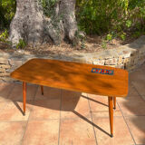 Scandinavian coffee table 1960 wood and ceramic